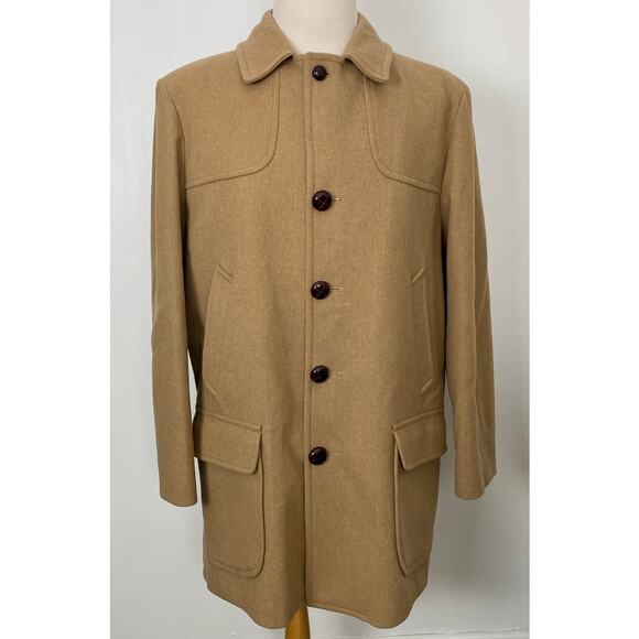 VTG Men Pendleton USA pure virgin wool button up overcoat car pea coat, 44 - Picture 1 of 7